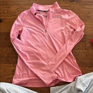 Nike Women's Pink Quarter-Zip Sweatshirt